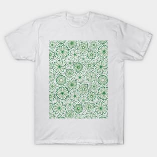 Hand Drawn Flowers Line Art Illustration T-Shirt